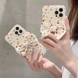 Multicolor Polka Dots Bow Back for Apple iPhone