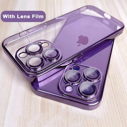 New Edition Square Silicon Clear Case With Camera Protection Lens For iPhone 14 Series